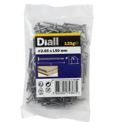 Diall Clous à tige annelée 2,65x50 mm - sachet de 125g