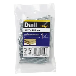 Diall Clou Torsadé-Clous torsadés en acier galvanisé 2,7x50 - 125g