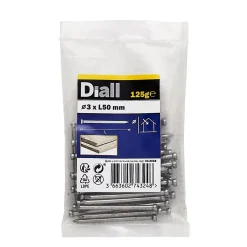 Homme Diall Clous à tête d'homme ronde en acier galvanisé 3x50 - 125g