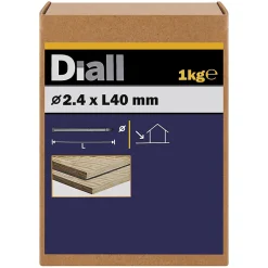 Diall Clous à tête plate en acier galvanisé 2,4x40 - 1kg