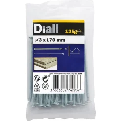 Diall Clous à tête plate en acier galvanisé 3x70 - 125g