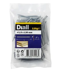 Diall Clou À Tête Plate-Clous à tête plate en acier galvanisé 1,5x30 - 125g