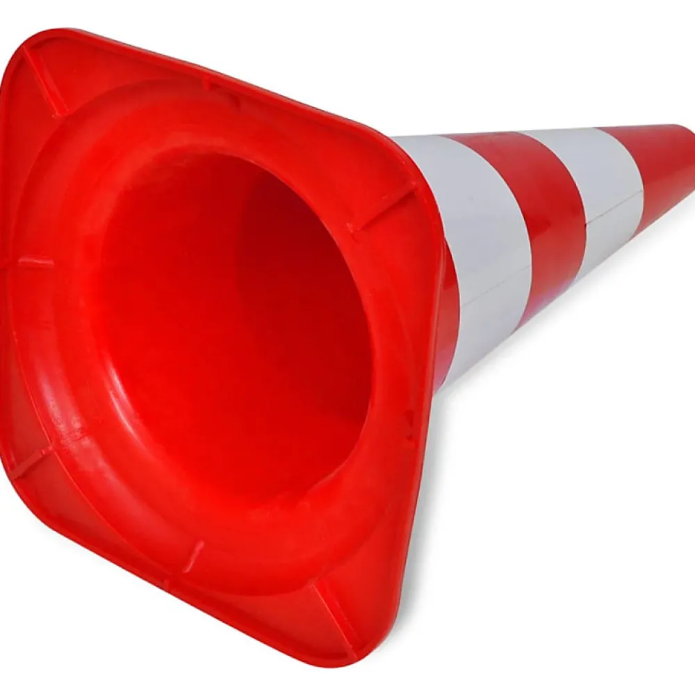 Vidaxl Cône de signalisation réfléchissant 10 pcs 50 cm Rouge et blanc