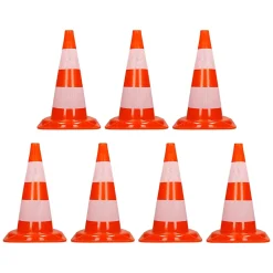 ECD Germany Panneau De Signalisation-Cône de signalisation routière cône de chantier orange blanc 47 cm 7 pièces