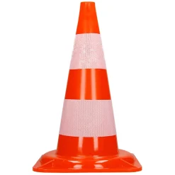 ECD Germany Panneau De Signalisation-Cônes de signalisation routière cône de chantier orange blanc 47 cm 4 pièces