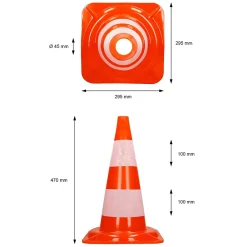 ECD Germany Cônes de signalisation routière cône de chantier orange blanc 47 cm 5 pièces