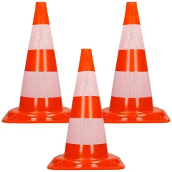 ECD Germany Panneau De Signalisation-Cônes de signalisation routière cône de chantier orange blanc 47 cm 3 pièces