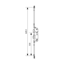 Ferco Coffre de serrure principal SECURY X 50/92 têtière U24mm longueur 649,5mm cote D 310mm - - 6-39046-29-0-1
