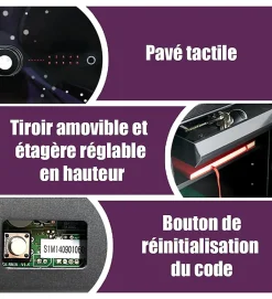 Autres Coffre fort ignifuge 40L Anti feu 1H Electronique a code fixation sol FS-FM40 Reskal Couleur - Violet