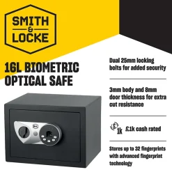 Smith & Locke Coffre-fort ouverture biométrique - 16L