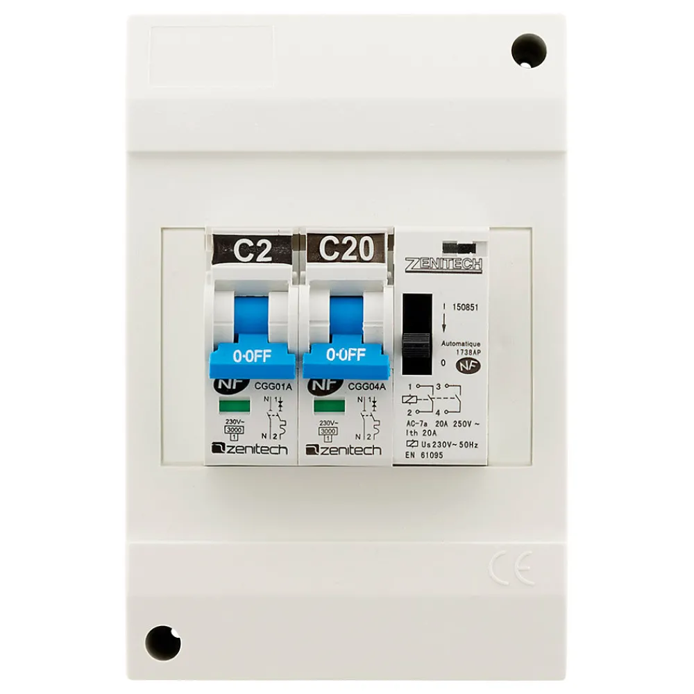 Zenitech Coffret chauffe-eau 2 disj + contacteur jour/nuit