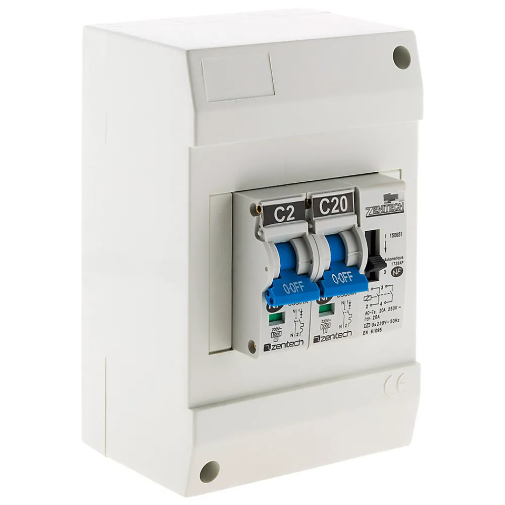 Zenitech Coffret chauffe-eau 2 disj + contacteur jour/nuit