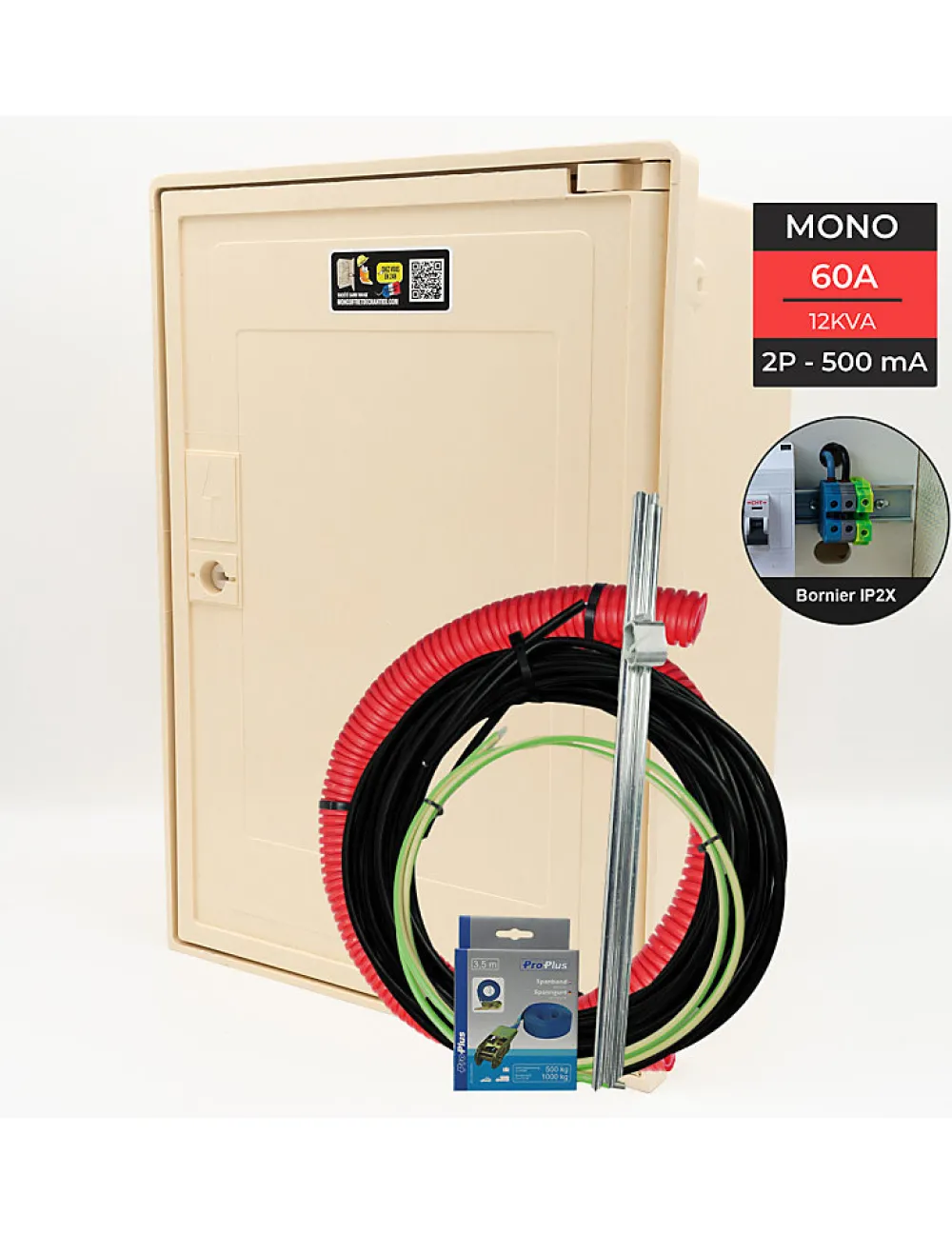 Carré Rouge Coffret Complet 15 Mètres 12 Kw "aerien" Avec Bornier Ip2x