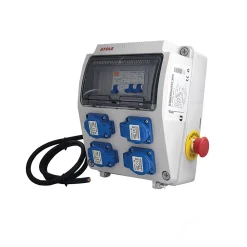Atole Tableau Électrique Pré-Équipé-Coffret de Chantier Monophasé 230V - 4 Prises NF 2P+T - 16A - 9 Modules - Coffret Électrique avec câble