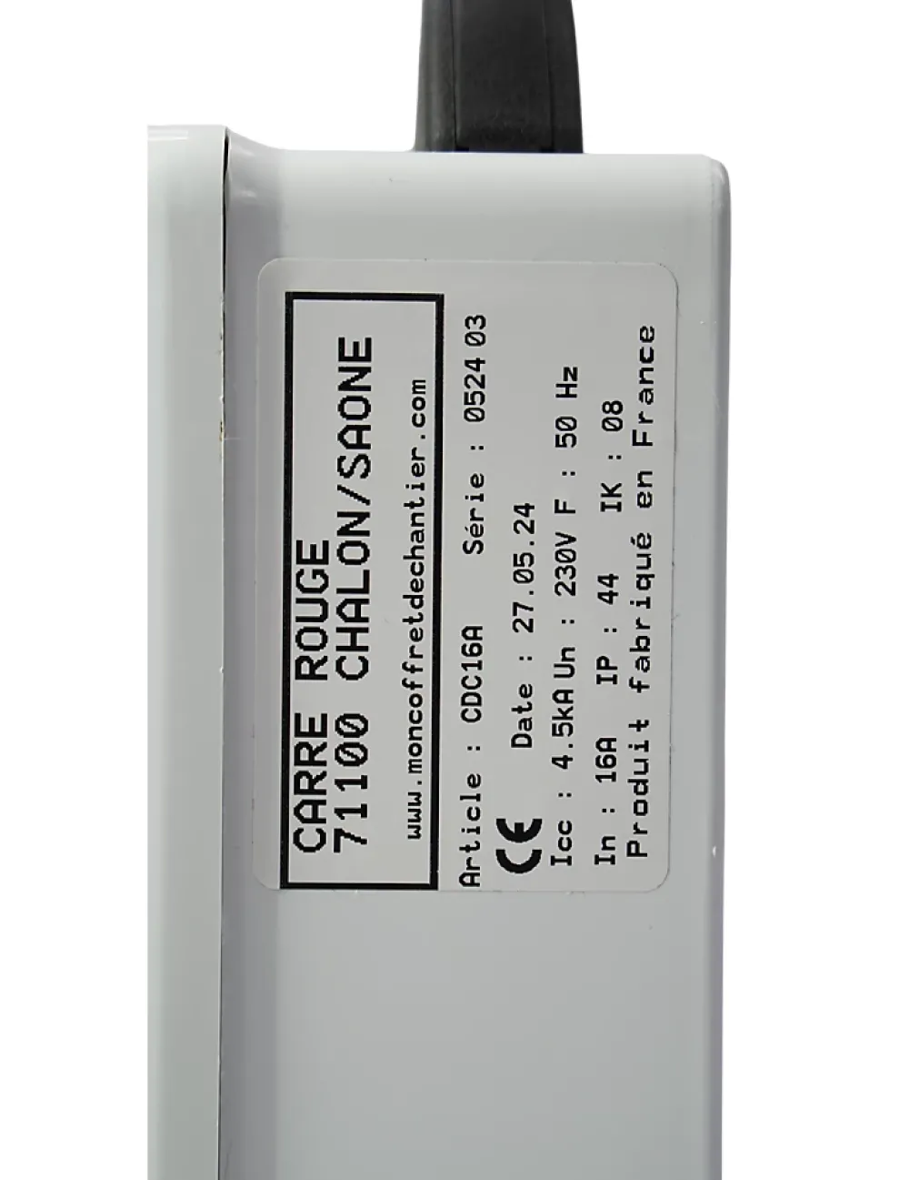 Carré Rouge Tableau Électrique Pré-Équipé-Coffret de chantier monophasé avec arrêt d'urgence