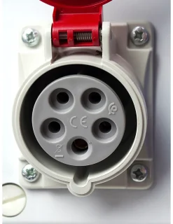 Carré Rouge Tableau Électrique Pré-Équipé-Coffret De Chantier 5 Prises 63a 400v Sur Pied