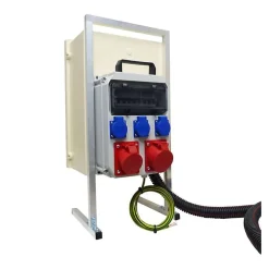 Tecko Tableau Électrique Pré-Équipé-Coffret de chantier triphasé 6/18 kW - pack complet raccordement SOL 3m avec prises 32A 16A conforme ENEDIS