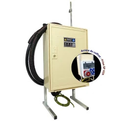 Tecko Tableau Électrique Pré-Équipé-Coffret de chantier triphasé 18/36 kW - pack complet raccordement AIR 15m avec prise 63A conforme ENEDIS