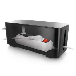 Lifebox Coffret de rangement câbles et multiprises taille moyenne noir