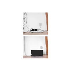 Lifebox Coffret de rangement câbles et multiprises taille moyenne noir
