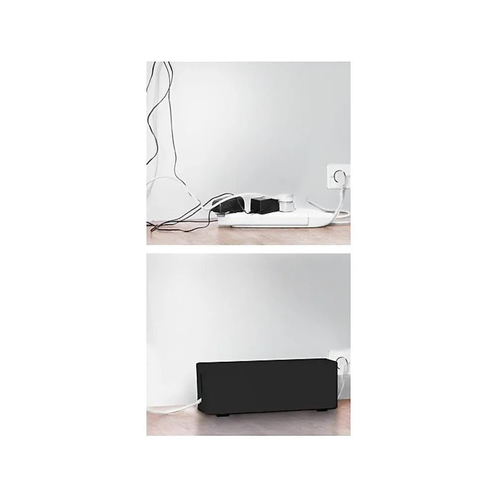 Lifebox Range-Fil Et Cache-Fil|Range-Fil Et Cache-Fil-Coffret de rangement câbles et multiprises grande taille noir