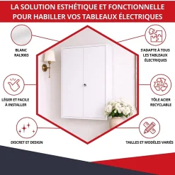 Atole Coffret d'habillage en acier avec clé pour tableaux électriques double - H 54 x L 58,5 x P 16 cm - Réf. RCH2T616GSS