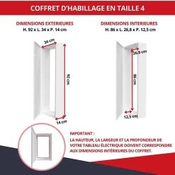 Atole Porte Et Cache Tableau Électrique-Coffret d'habillage 13 modules en acier blanc pour tableaux éléctriques - H 540 x L 340 x P 140 mm - Réf. RCH100