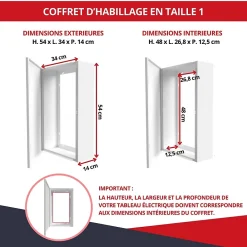 Atole Coffret d'habillage 13 modules en acier blanc avec serrure à clef - H 540 x L 340 x P 140 mm - Réf. RCH100GSS
