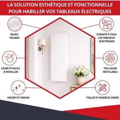 Atole Coffret d'habillage 18 modules en acier blanc pour tableaux éléctriques - H 1170 x L 450 x P 140 mm - Réf. RCHM186