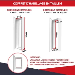 Atole Porte Et Cache Tableau Électrique-Coffret d'habillage 13 modules en acier noir pour tableaux éléctriques - H 1170 x L 340 x P 140 mm - Réf. RCH600NR