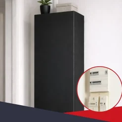 Atole Coffret d'habillage 13 modules en acier noir pour tableaux électriques - H 540 x L 340 x P 140 mm - Réf. RCH100NR