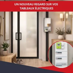 Atole Porte Et Cache Tableau Électrique-Coffret d'habillage 13 modules en acier noir avec porte miroir - H 79 x L 34 x P 14,5 cm - Réf. RCH300MIRNR