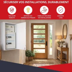 Atole Coffret d'habillage 13 modules en acier blanc pour tableaux éléctriques - H 1170 x L 340 x P 140 mm - Réf. RCH600