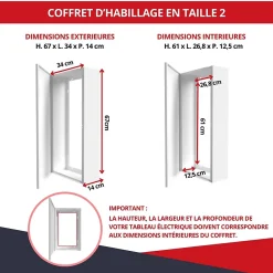 Atole Porte Et Cache Tableau Électrique-Coffret d'habillage 13 modules en acier blanc pour tableaux éléctriques - H 670 x L 340 x P 140 mm - Réf. RCH200