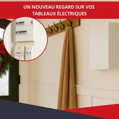 Atole Porte Et Cache Tableau Électrique-Coffret d'habillage 13 modules en acier blanc pour tableaux éléctriques - H 670 x L 340 x P 140 mm - Réf. RCH200