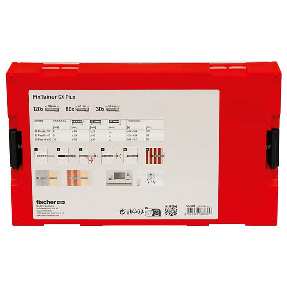Fischer Kit De Chevilles-Coffret Fixtainer Chevilles Sx Plus 6,8 / 10 567904 Sans Vis