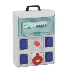 Schneider Electric Coffret électrique de chantier pré-équipé et pré-câblé 4 prises 16A + 1 prise 3 pôles + terre 16A Kaedra