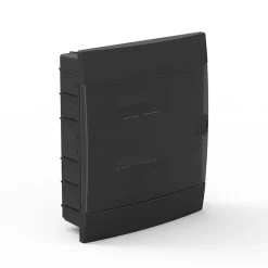 Horoz Electric Tableau Électrique Nu-Coffret électrique encastré 24 modules Tableau électrique nu noir fumé, 286 x 340,5 x 112,5 mm, HOROZ