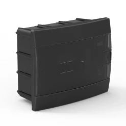 Horoz Electric Coffret électrique encastré 8 modules Tableau électrique nu noir fumé, 215,5 x 173,5 x 104,5 mm, HOROZ