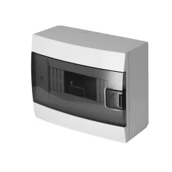 Horoz Electric Coffret électrique en saillie 8 modules Tableau électrique nu blanc fumé, 215,5 x 173,5 x 104,5 mm, HOROZ