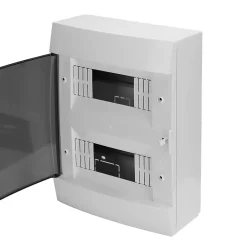 Horoz Electric Tableau Électrique Nu-Coffret électrique en saillie 16 modules Tableau électrique nu blanc fumé, 215 x 290,5 x 110 mm, HOROZ