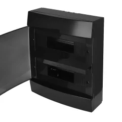 Horoz Electric Coffret électrique en saillie 24 modules Tableau électrique nu noir fumé, 286 x 340,5 x 112,5 mm, HOROZ