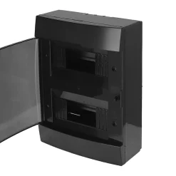 Horoz Electric Tableau Électrique Nu-Coffret électrique en saillie 16 modules Tableau électrique nu noir fumé, 215 x 290,5 x 110 mm, HOROZ