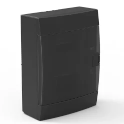 Horoz Electric Tableau Électrique Nu-Coffret électrique en saillie 16 modules Tableau électrique nu noir fumé, 215 x 290,5 x 110 mm, HOROZ