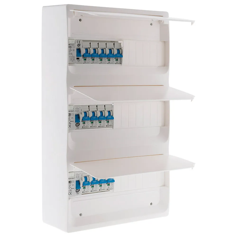 Zenitech Tableau Électrique Pré-Équipé-Coffret T5 39 modules + 13 disj + 3 interrupteurs