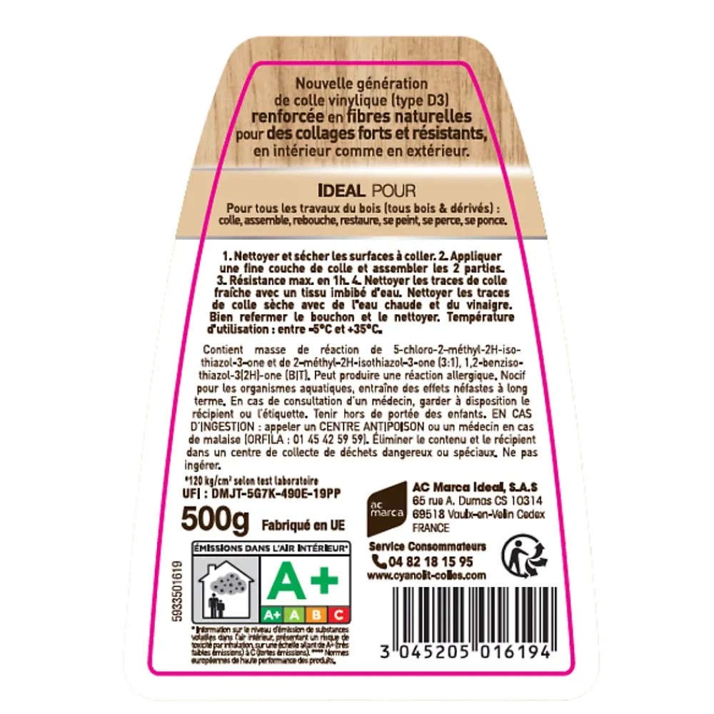 Cyanolit Colle à bois 290g collage renforcé