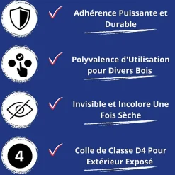Codève Bois Colle-Colle Bois Exterieur - 1 L - Codeve Bois - Pour L'assemblage De Votre Bois Soumis à L'eau Et à L'humidité En Extérieur.
