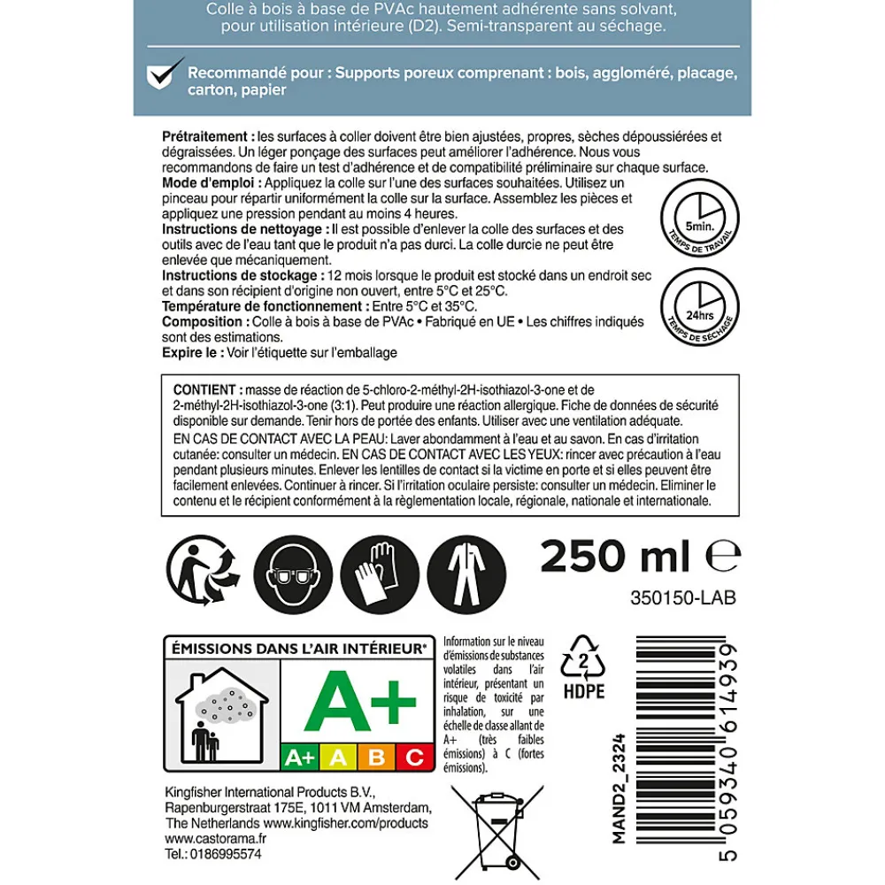 Volden Colle-Colle à bois gradué 250 ml blanc