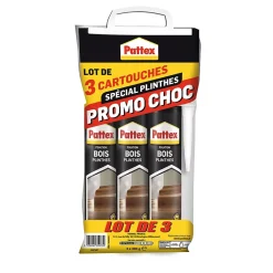 Pattex Colle-Colle bois plinthes & menuiserie 380g, lot de 3