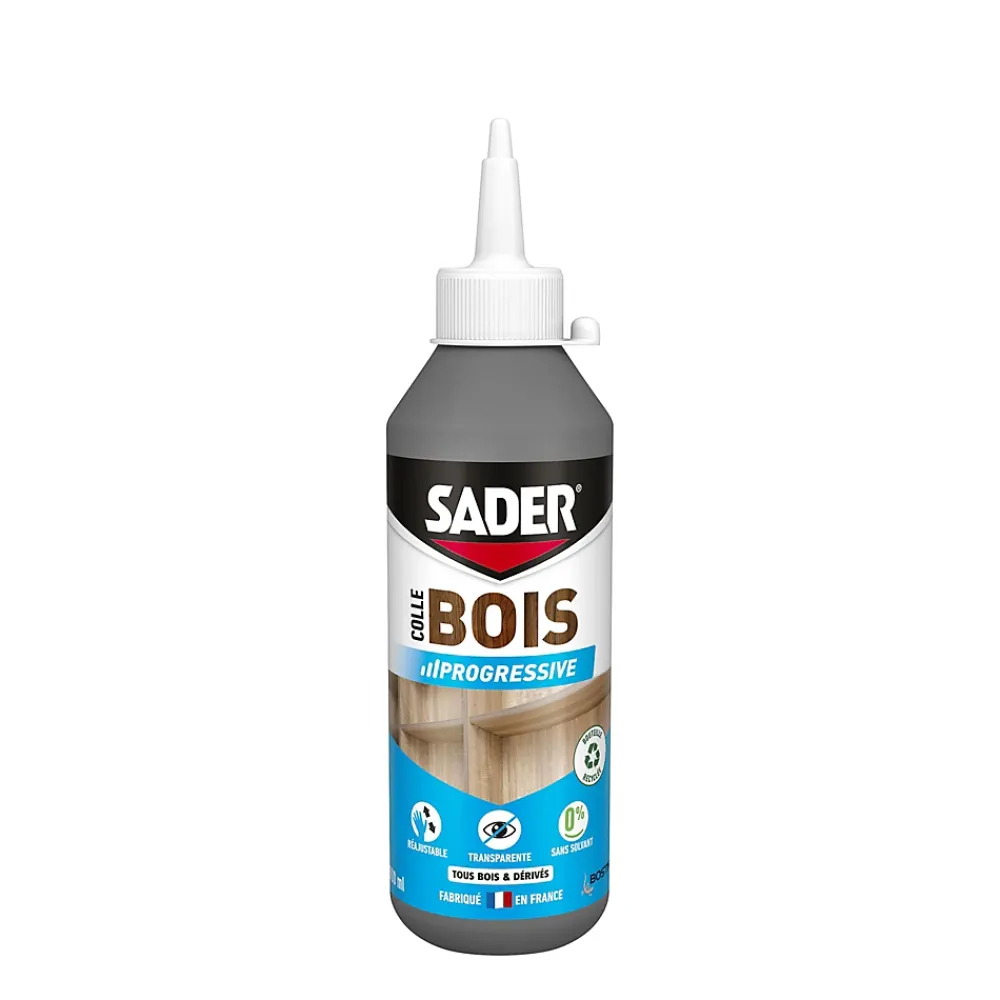 Sader Colle-Colle Bois Prise Progressive Transparente 500 ml